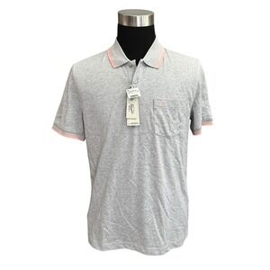 Original Penguin Mirage Gray Heritage Slim Fit Polo Shirt Sz Large‎ NEW cotton